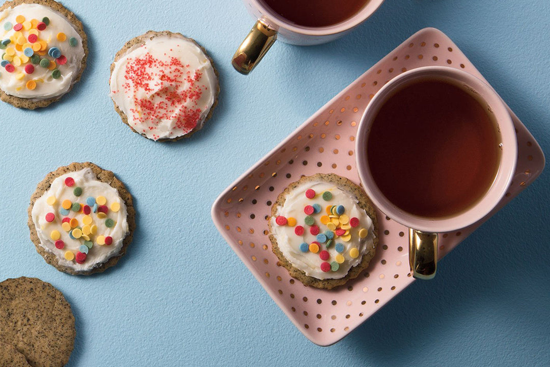 Chai Tea Shortbread Cookies With Lemon Zest Frosting