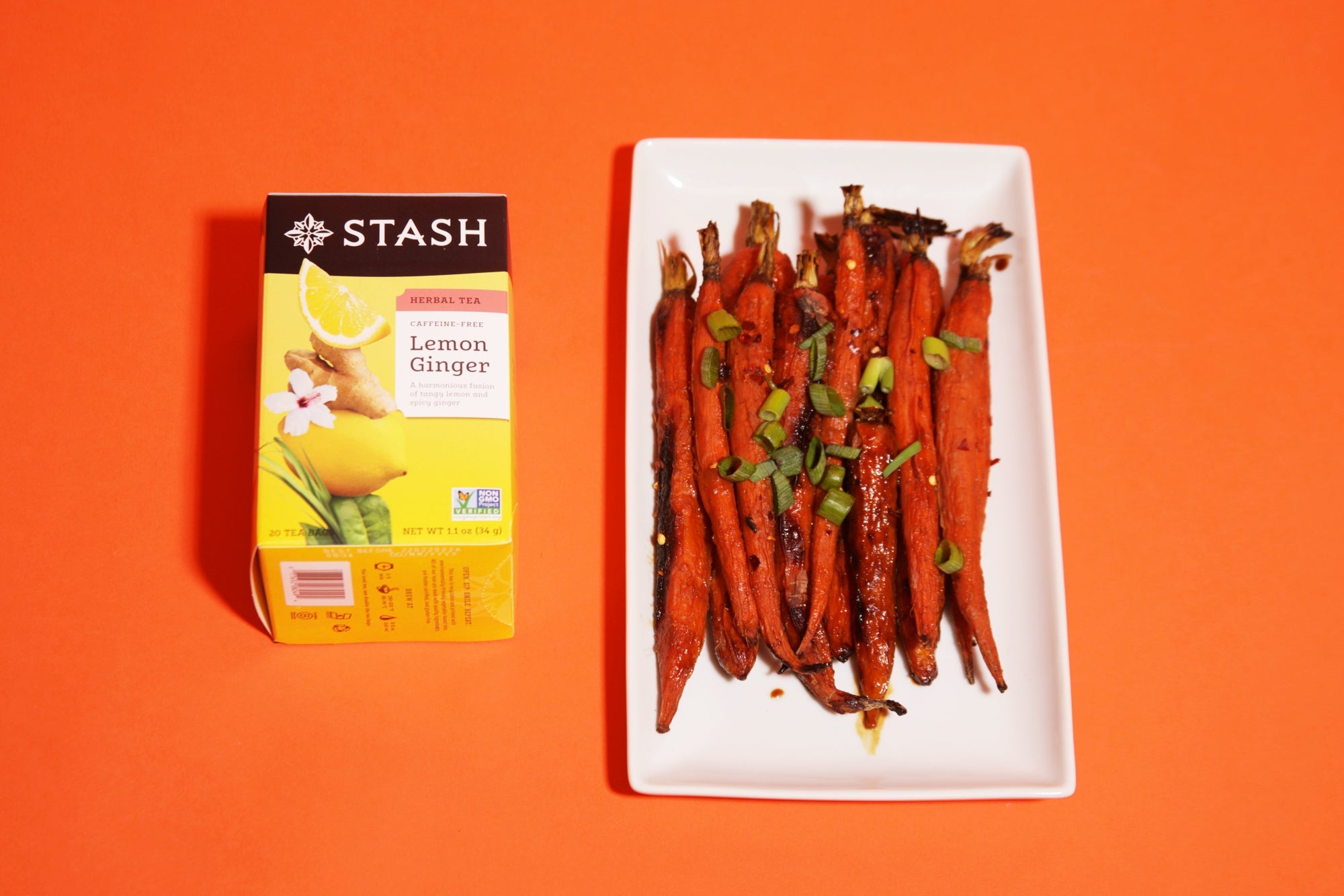 Miso and Lemon Ginger Tea Glazed Carrots